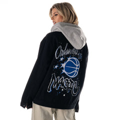 Orlando Magic The Wild Collective Unisex Full-Button Denim Hooded Jacket For Sale