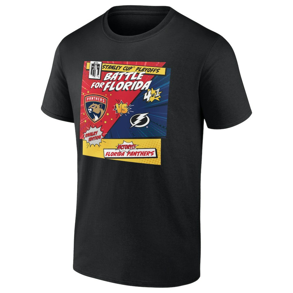 Florida Panthers vs. Tampa Bay Lightning 2025 Stanley Cup Playoffs Rivalry Comic Pop T-Shirt Online