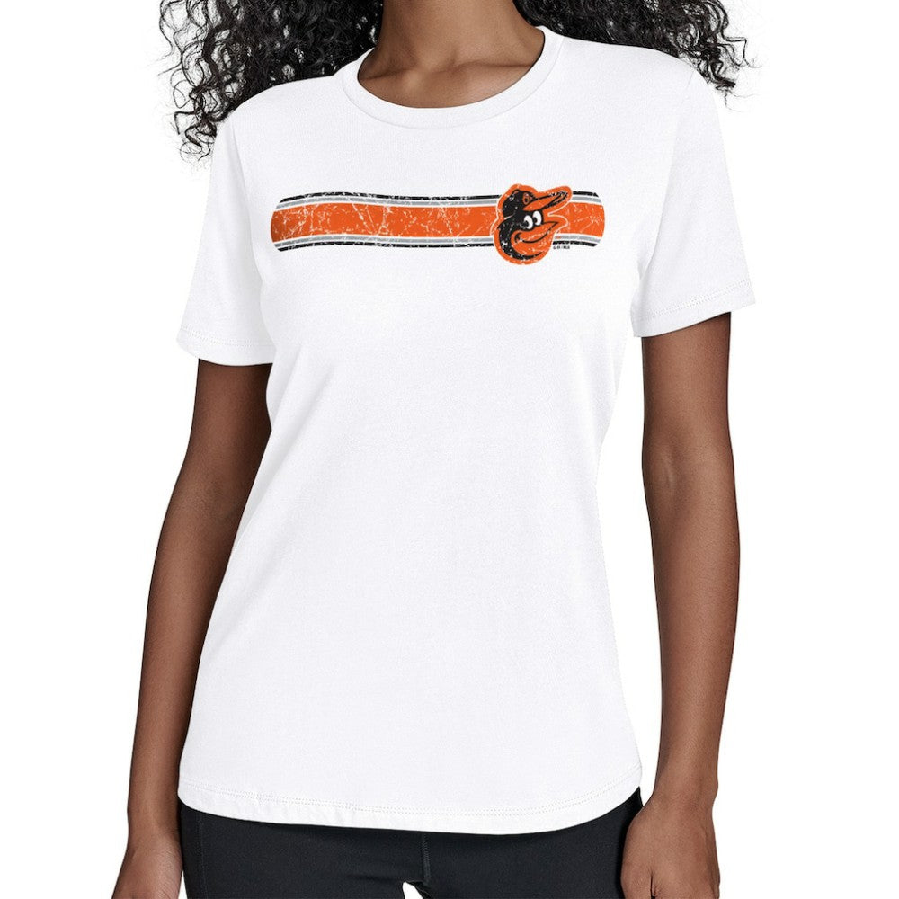 Baltimore Orioles Starter Women's Team Stripe T-Shirt | MLB Shop