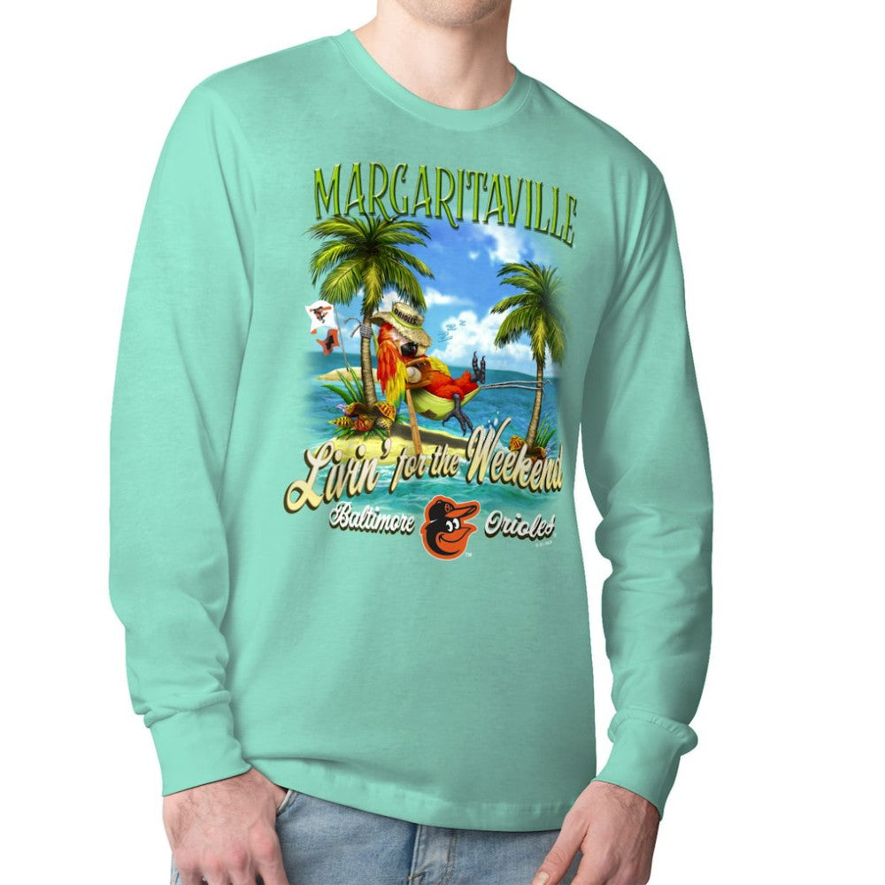 Baltimore Orioles Margaritaville Livin' for the Weekend Long Sleeve T-Shirt | MLB New