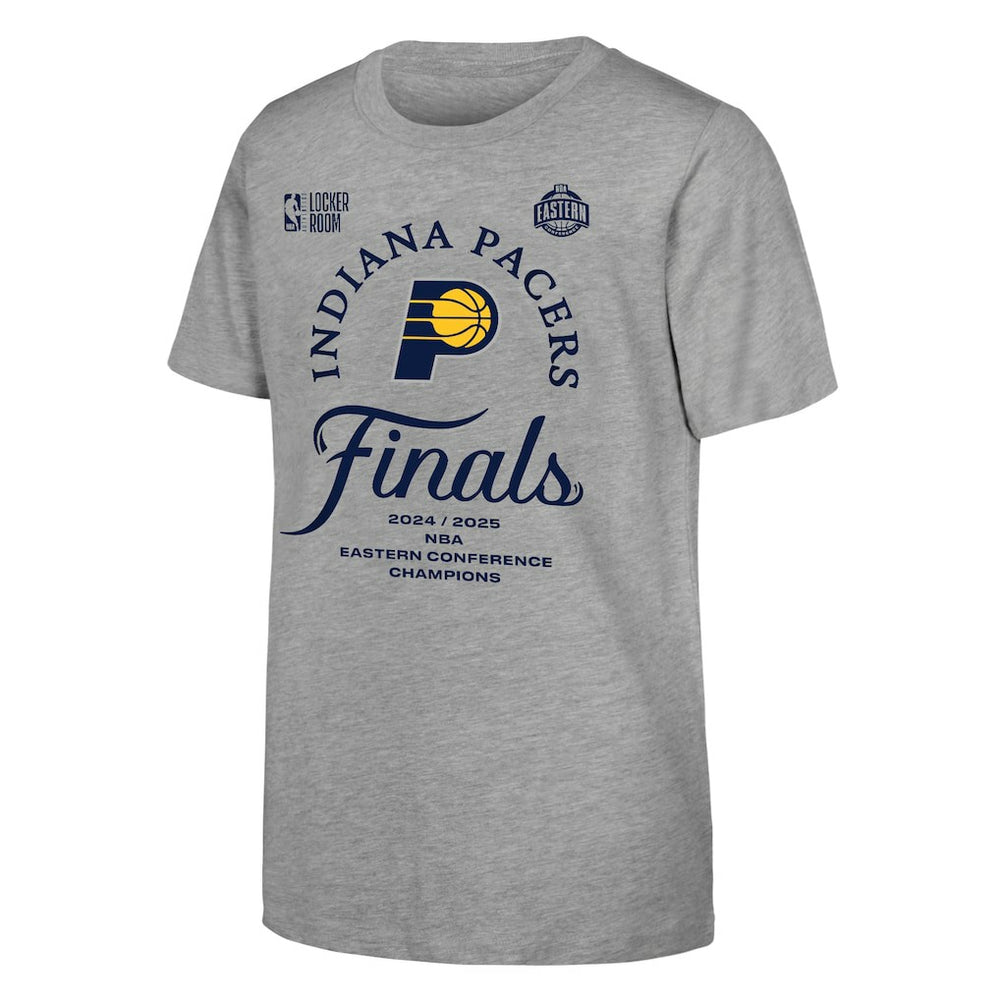 Indiana Pacers Youth Heather Gray 2025 Eastern Conference Champions Locker Room T-Shirt for sale Discount