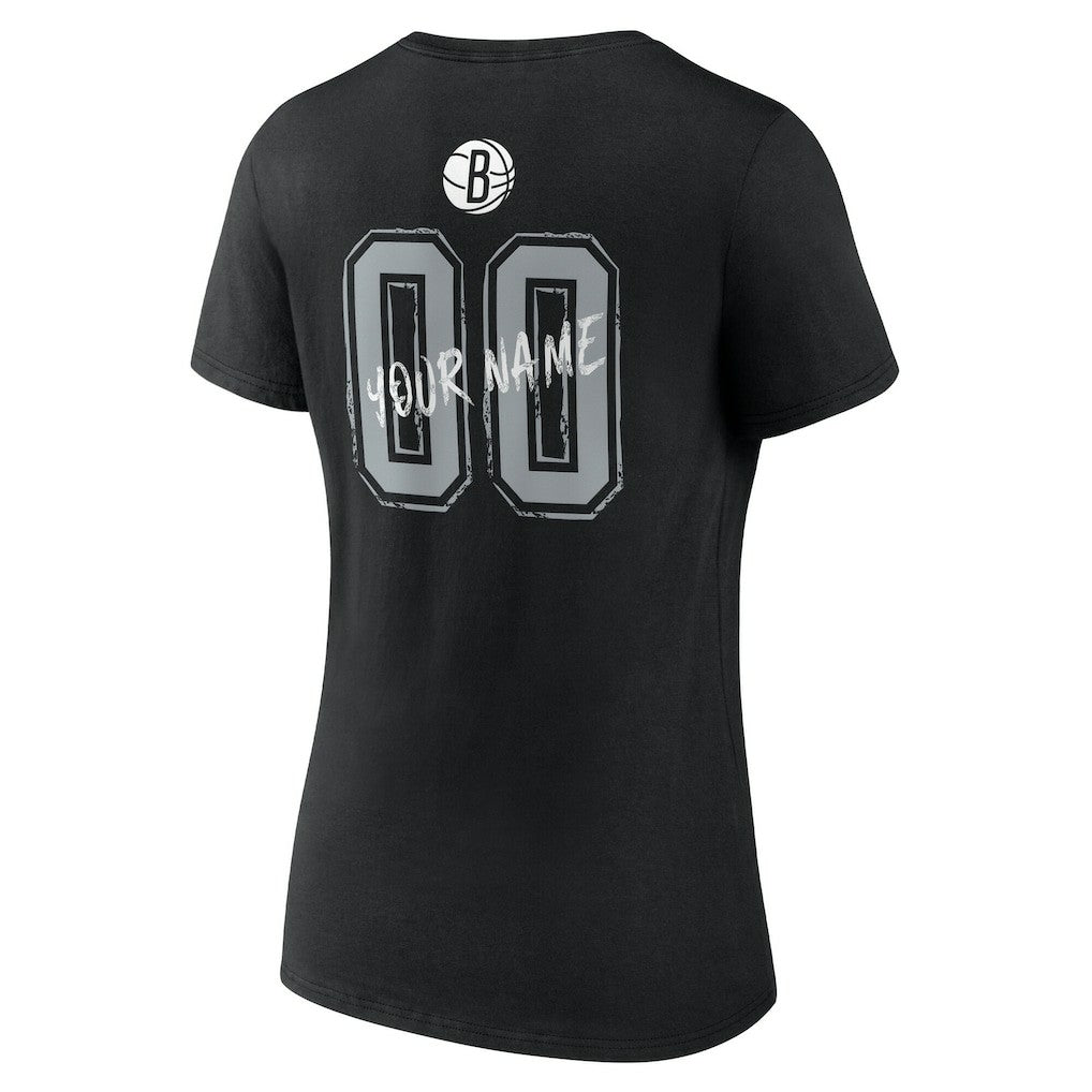 Brooklyn Nets Women's Hustle Custom V-Neck T-Shirt For Sale