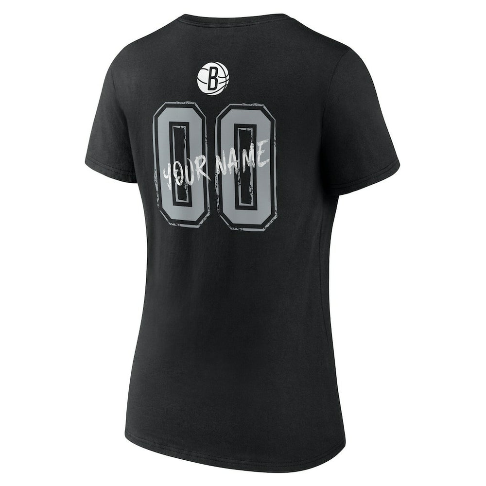 Brooklyn Nets Women's Hustle Custom V-Neck T-Shirt For Sale