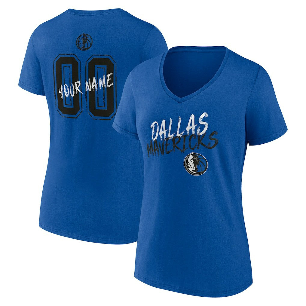 Dallas Mavericks Women's Hustle Custom V-Neck T-Shirt sale Outlet