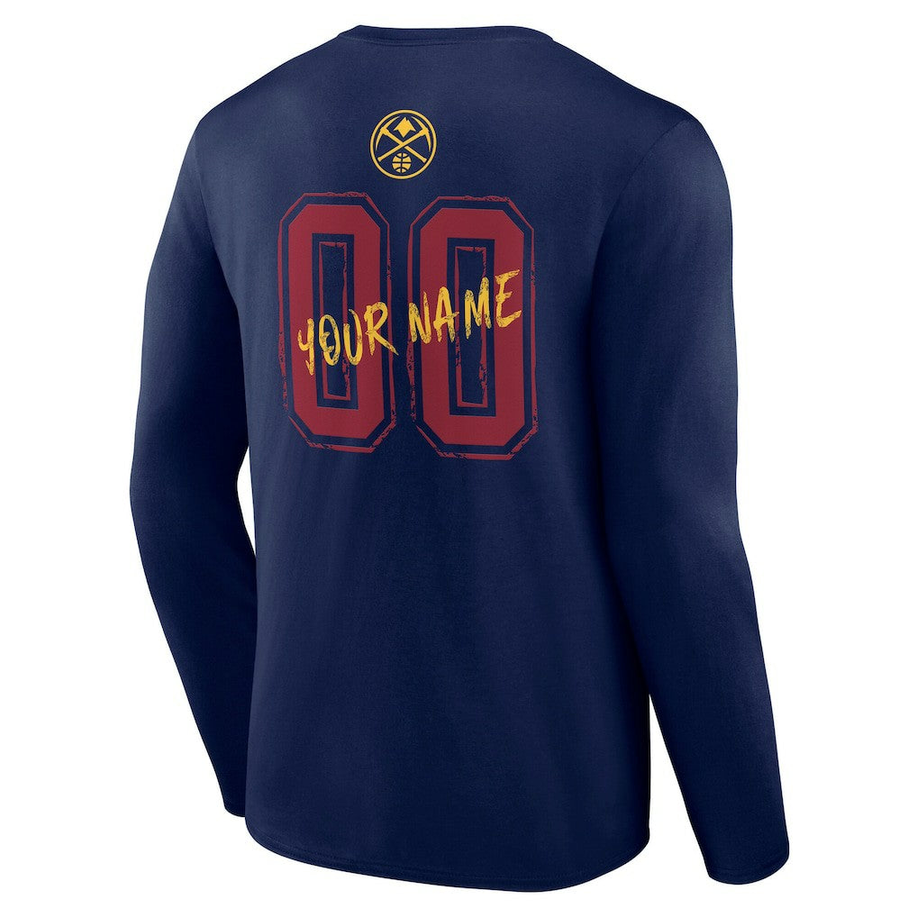 Denver Nuggets Hustle Custom Long Sleeve T-Shirt sale On Sale