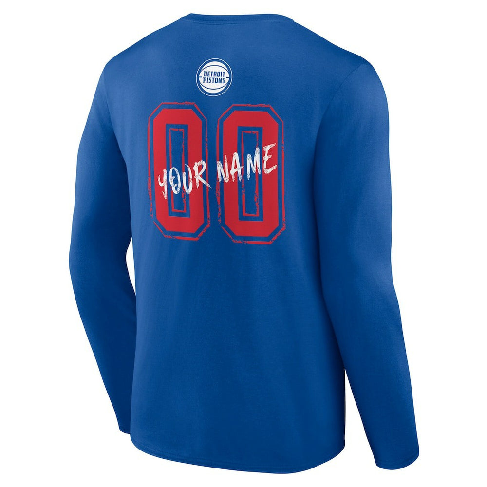 Detroit Pistons Hustle Custom Long Sleeve T-Shirt sale Outlet