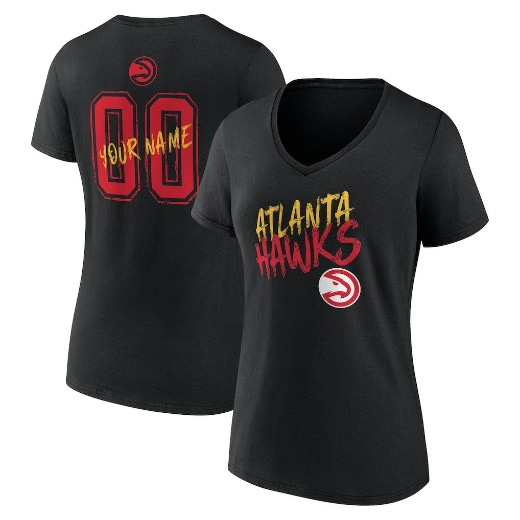 Atlanta Hawks Women's Hustle Custom V-Neck T-Shirt On Sale