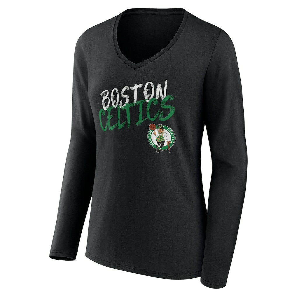 Boston Celtics Women's Hustle Custom Long Sleeve V-Neck T-Shirt Online