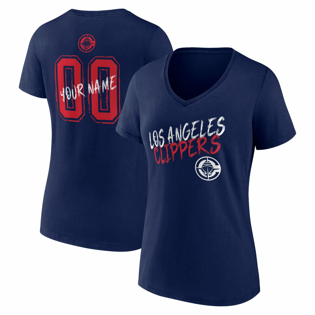 LA Clippers Women's Hustle Custom V-Neck T-Shirt On Sale
