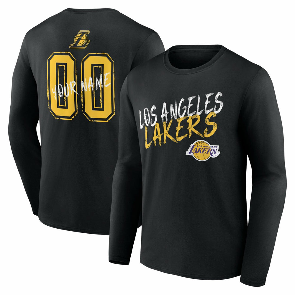 Los Angeles Lakers Hustle Custom Long Sleeve T-Shirt On Sale