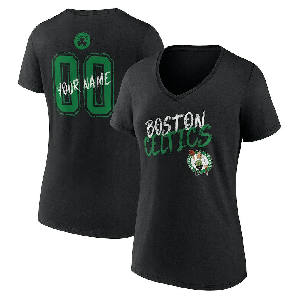 Boston Celtics Women's Hustle Custom V-Neck T-Shirt For Sale