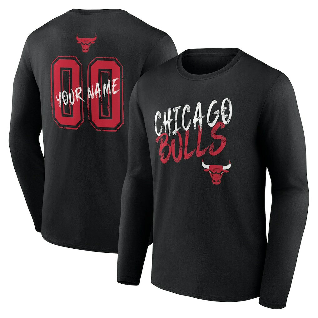 Chicago Bulls Hustle Custom Long Sleeve T-Shirt sale Discount