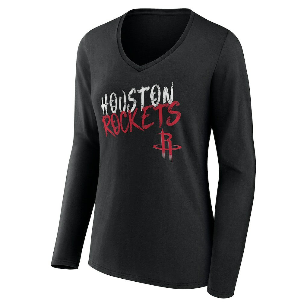 Houston Rockets Women's Hustle Custom Long Sleeve V-Neck T-Shirt Online