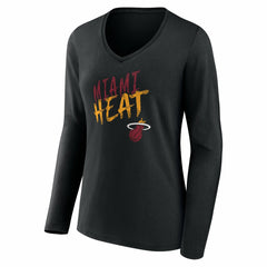 Miami Heat Women's Hustle Custom Long Sleeve V-Neck T-Shirt Online
