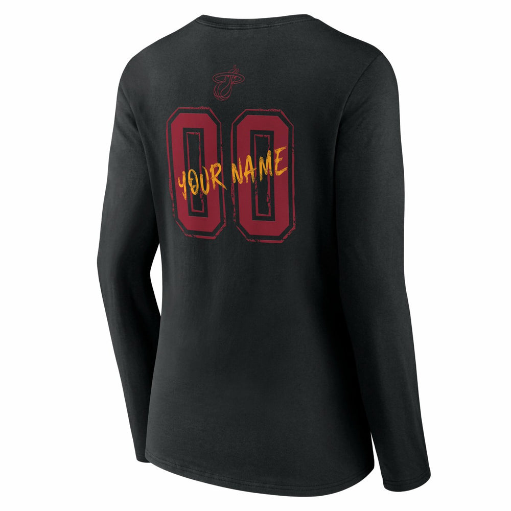 Miami Heat Women's Hustle Custom Long Sleeve V-Neck T-Shirt Online