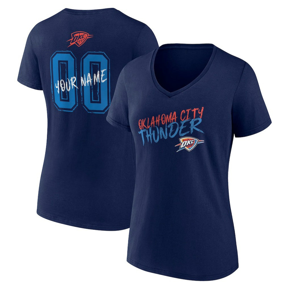 Oklahoma City Thunder Women's Hustle Custom V-Neck T-Shirt Online