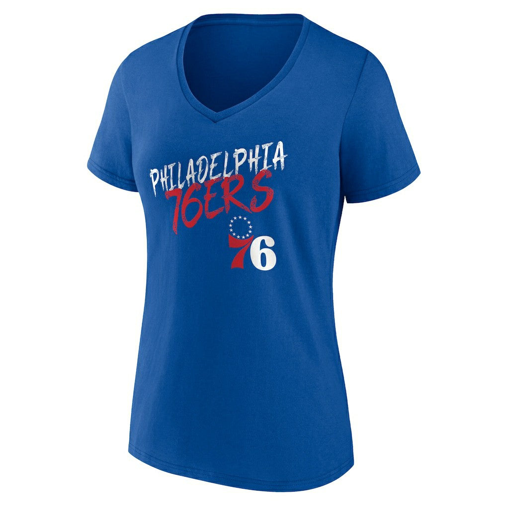 Philadelphia 76ers Women's Hustle Custom V-Neck T-Shirt On Sale