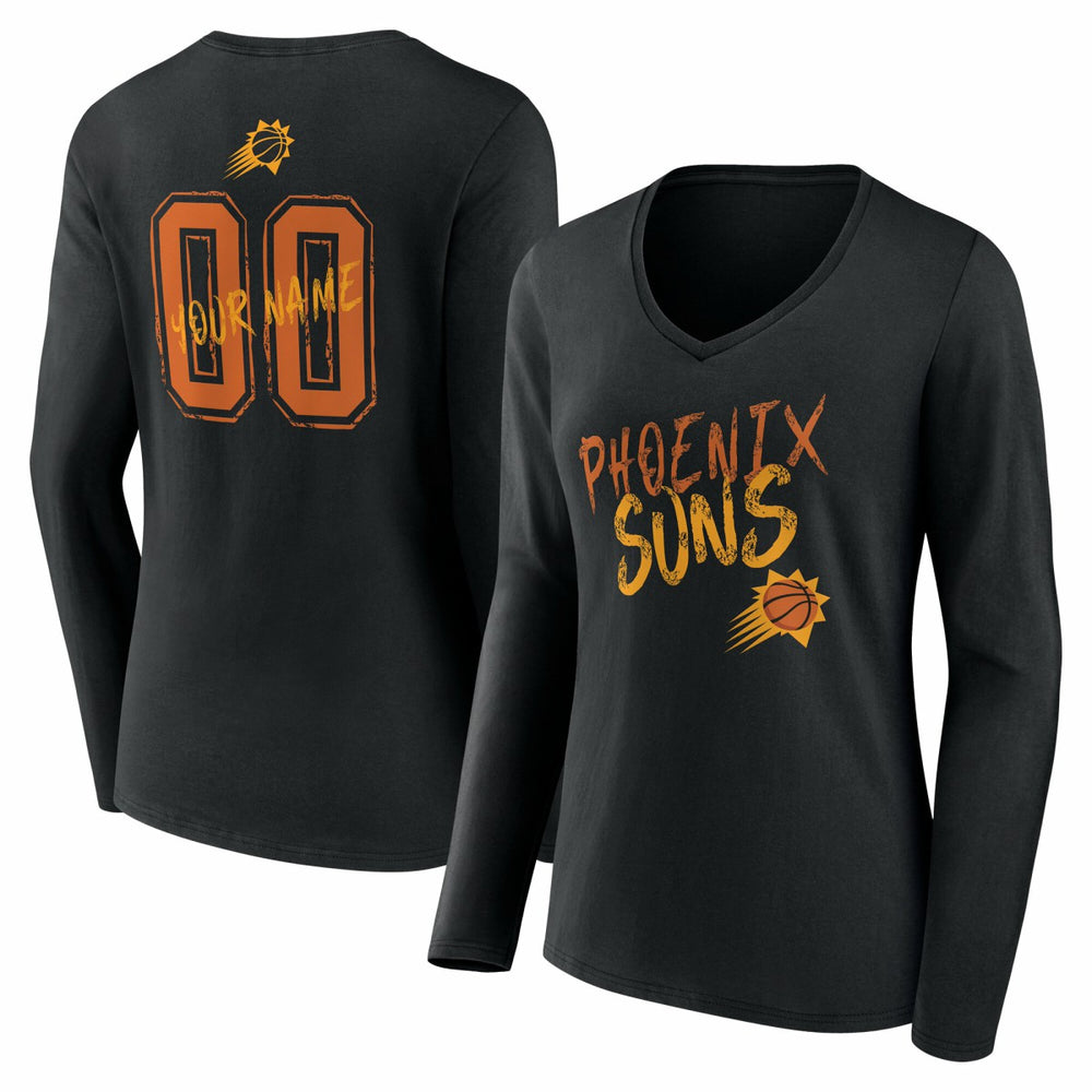 Phoenix Suns Women's Hustle Custom Long Sleeve V-Neck T-Shirt Outlet