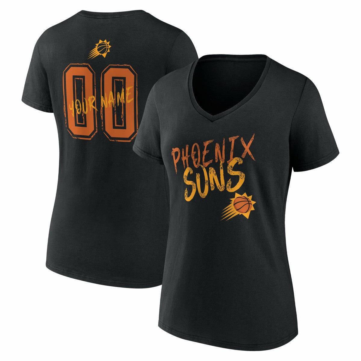 Phoenix Suns Women's Hustle Custom V-Neck T-Shirt On Sale