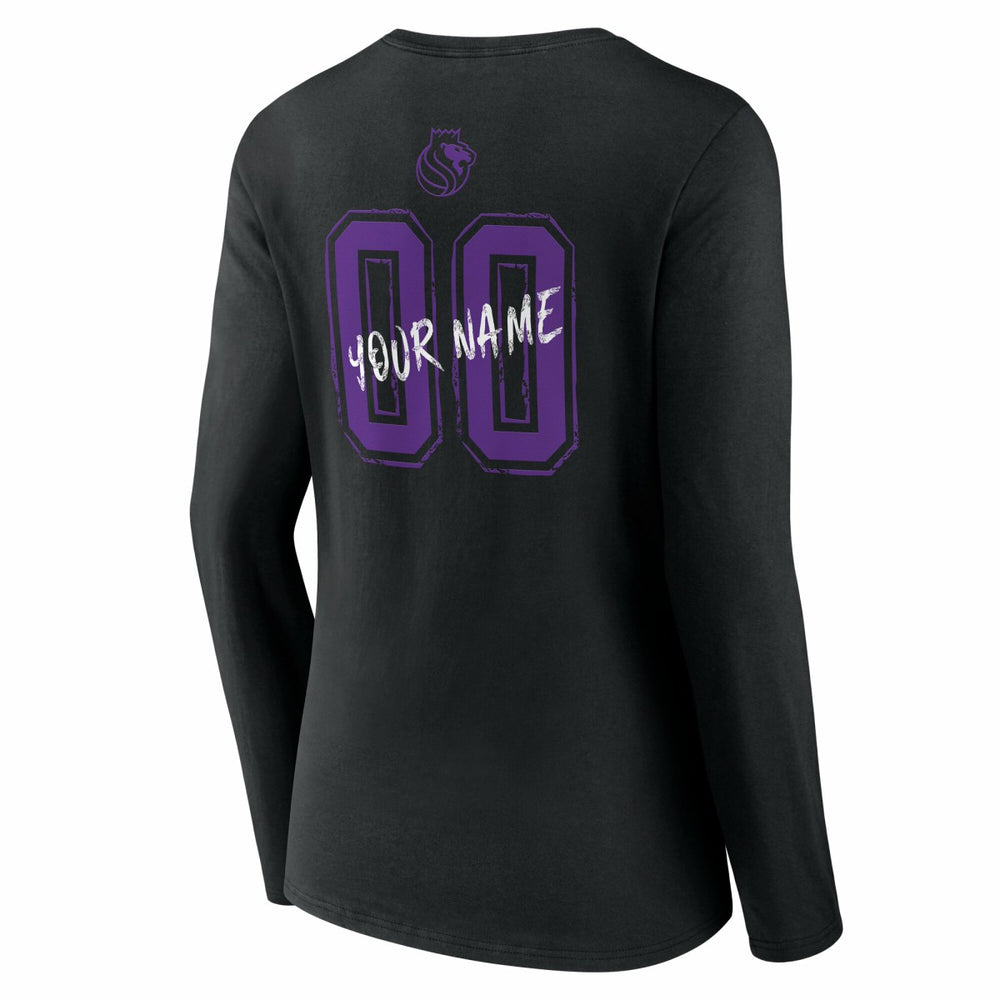 Sacramento Kings Women's Hustle Custom Long Sleeve V-Neck T-Shirt On Sale