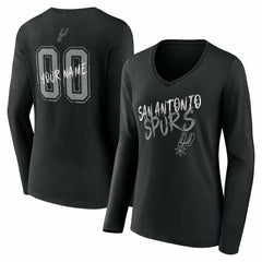 San Antonio Spurs Women's Hustle Custom Long Sleeve V-Neck T-Shirt Outlet
