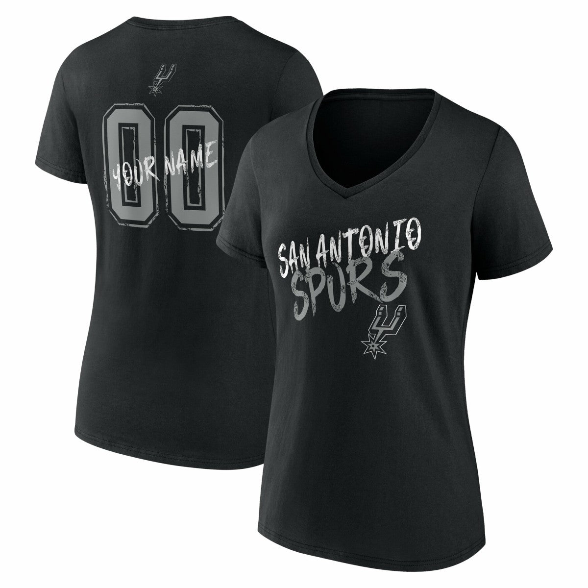 San Antonio Spurs Women's Hustle Custom V-Neck T-Shirt Discount