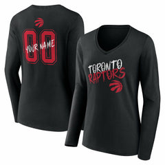 Toronto Raptors Women's Hustle Custom Long Sleeve V-Neck T-Shirt Discount