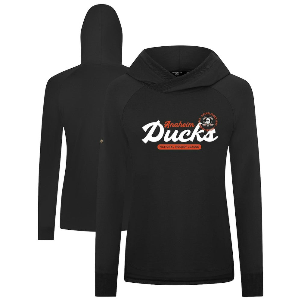 Anaheim Ducks Levelwear Women's Slender Monument Raglan Pullover Hoodie On Sale