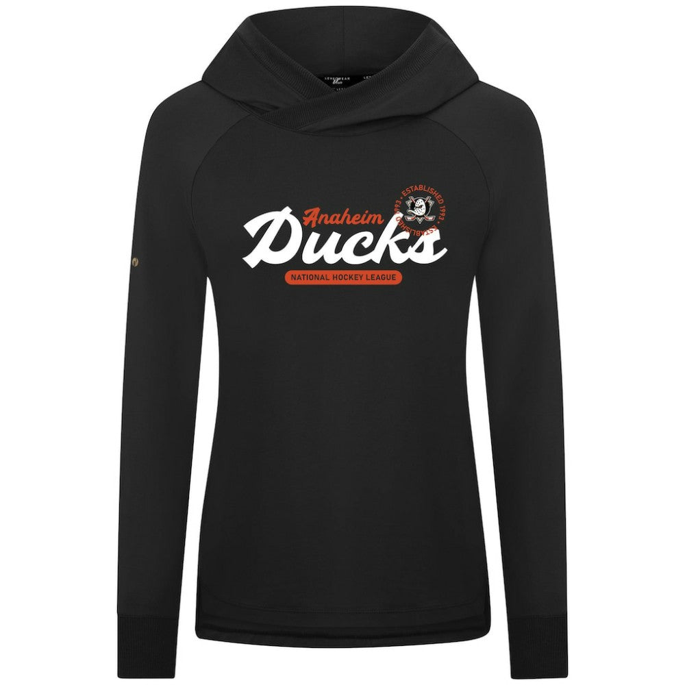Anaheim Ducks Levelwear Women's Slender Monument Raglan Pullover Hoodie On Sale