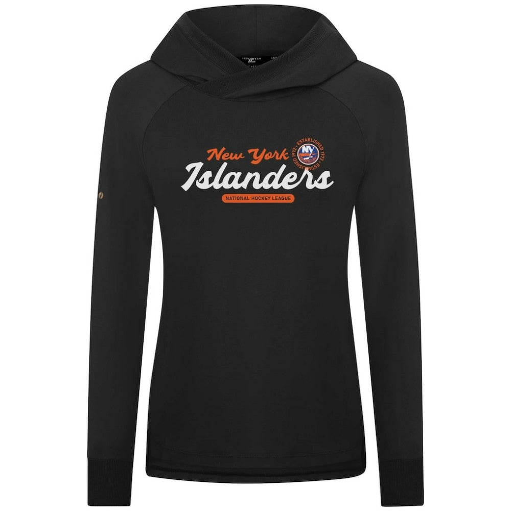 New York Islanders Levelwear Women's Slender Monument Raglan Pullover Hoodie On Sale