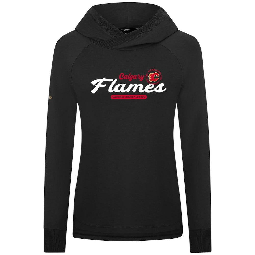 Calgary Flames Levelwear Women's Slender Monument Raglan Pullover Hoodie Sale
