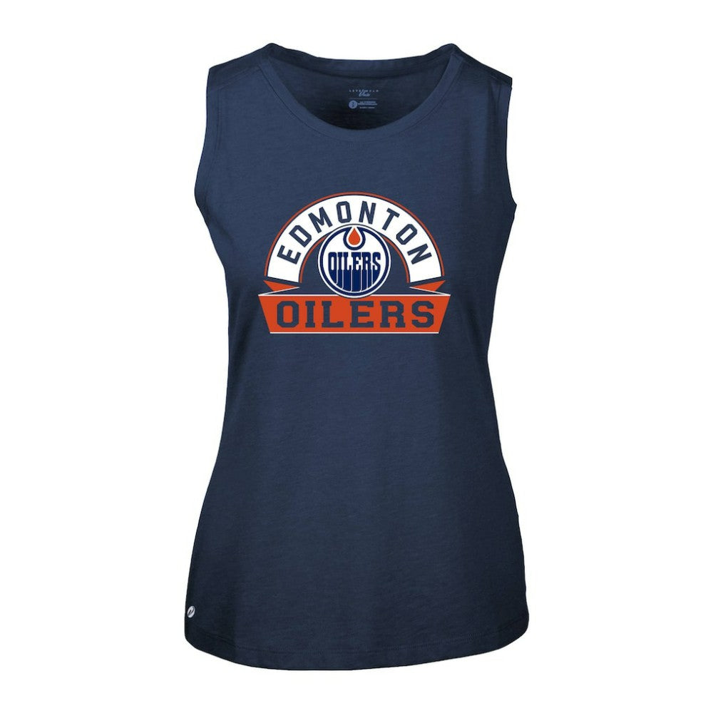 Edmonton Oilers Levelwear Women's Macy Banner Arch Tank Top Discount