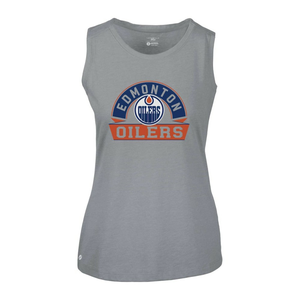 Edmonton Oilers Levelwear Women's Macy Banner Arch Tank Top Online