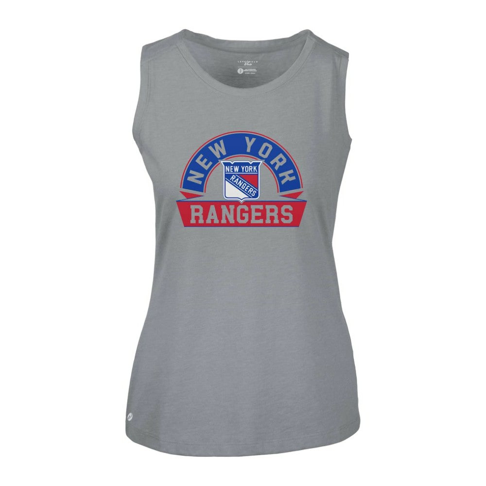 New York Rangers Levelwear Women's Macy Banner Arch Tank Top On Sale