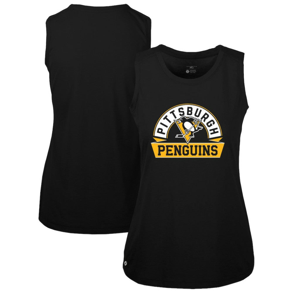 Pittsburgh Penguins Levelwear Women's Macy Banner Arch Tank Top For Sale