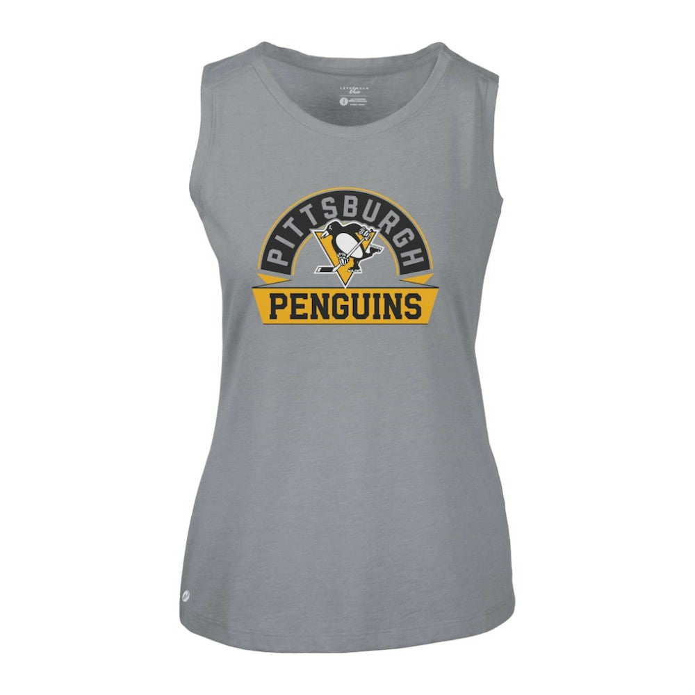 Pittsburgh Penguins Levelwear Women's Macy Banner Arch Tank Top Sale