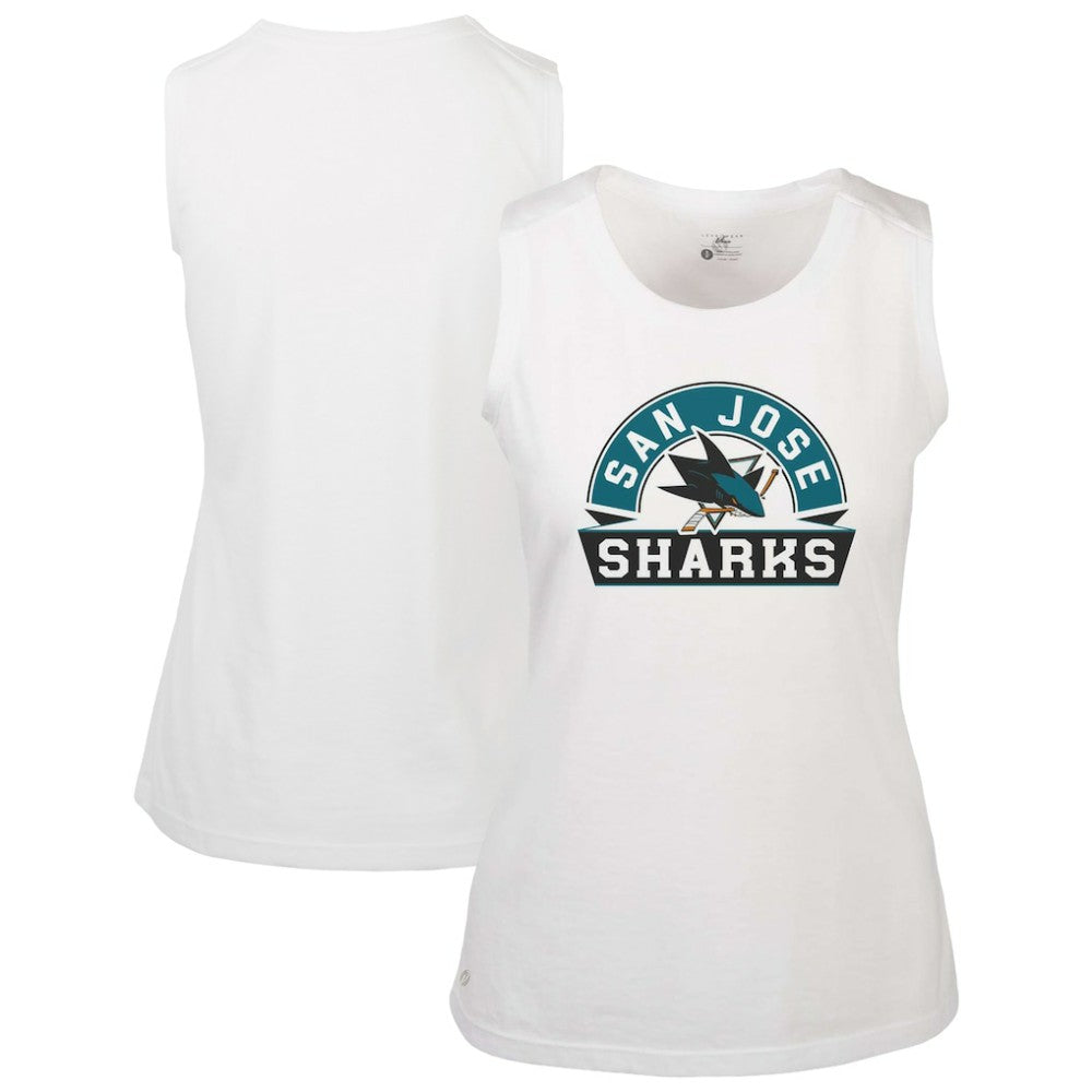 San Jose Sharks Levelwear Women's Macy Banner Arch Tank Top Outlet