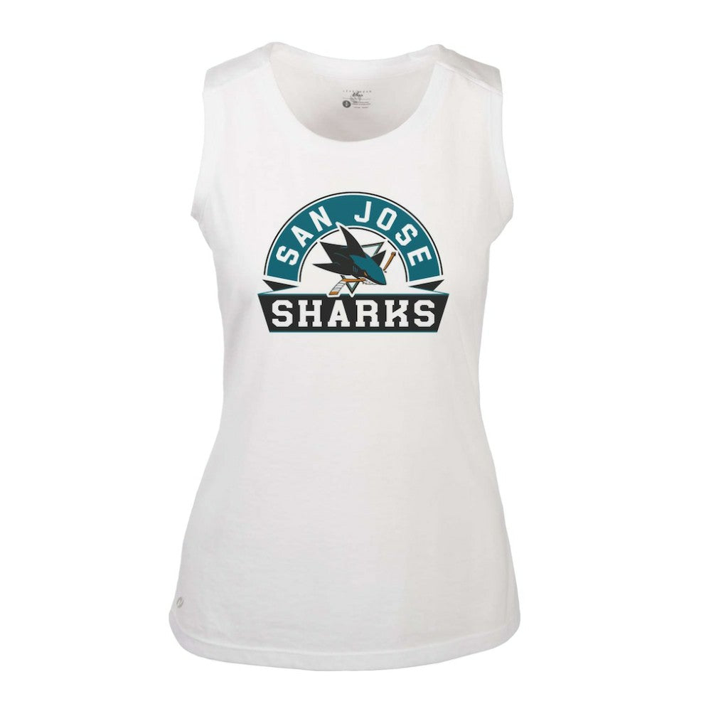 San Jose Sharks Levelwear Women's Macy Banner Arch Tank Top Outlet