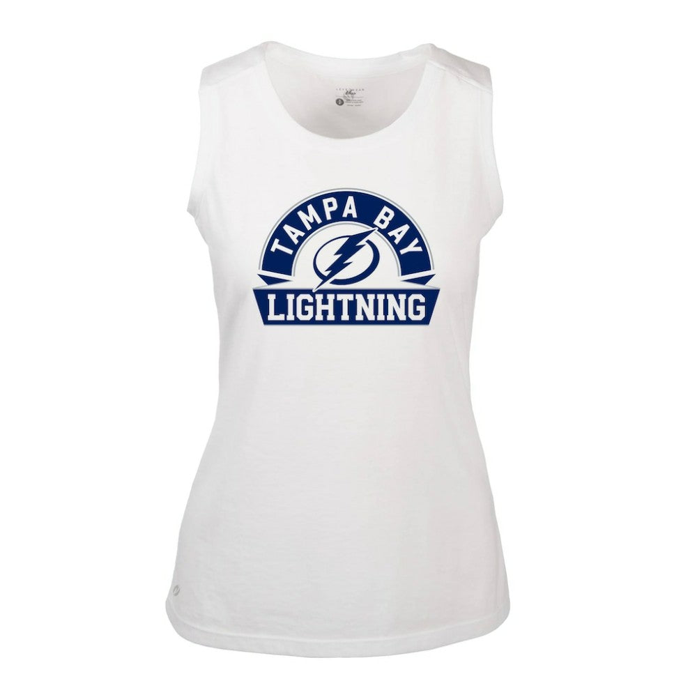 Tampa Bay Lightning Levelwear Women's Macy Banner Arch Tank Top Outlet