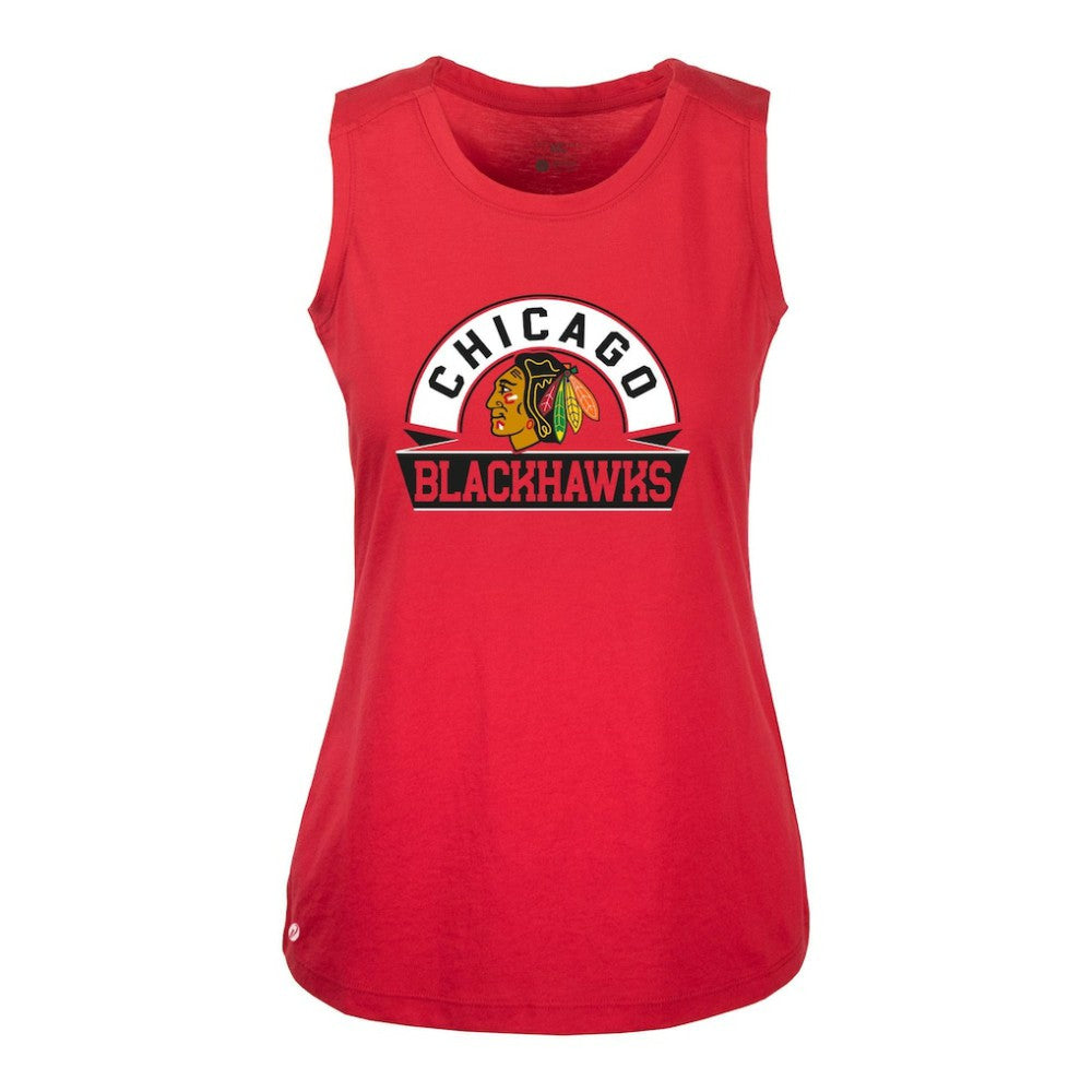 Chicago Blackhawks Levelwear Women's Macy Banner Arch Tank Top Discount