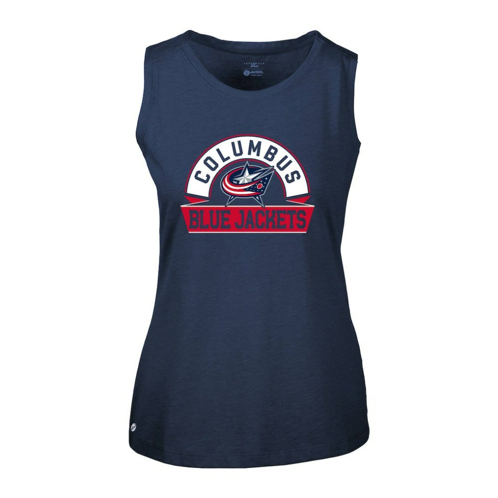 Columbus Blue Jackets Levelwear Women's Macy Banner Arch Tank Top Outlet