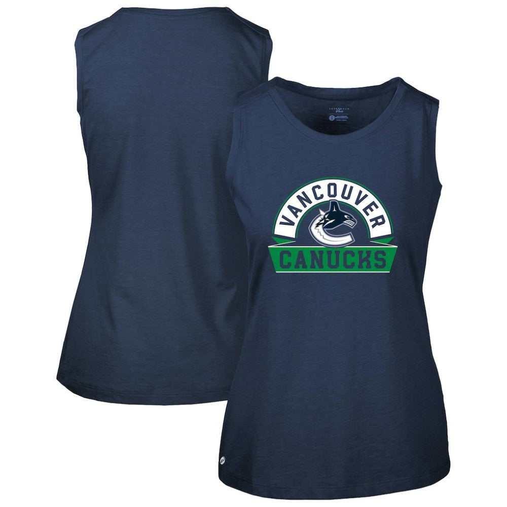 Vancouver Canucks Levelwear Women's Macy Banner Arch Tank Top Outlet