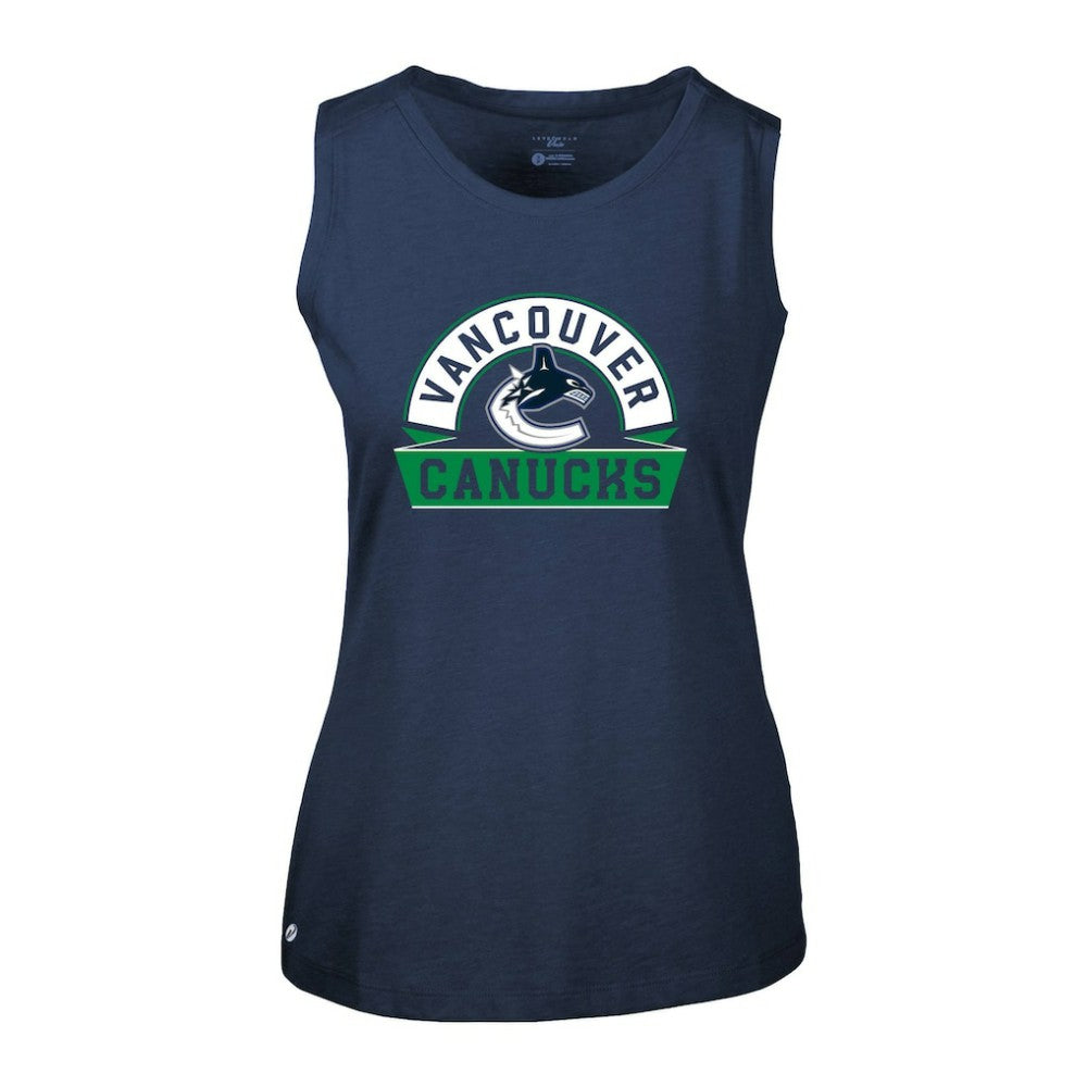 Vancouver Canucks Levelwear Women's Macy Banner Arch Tank Top Outlet