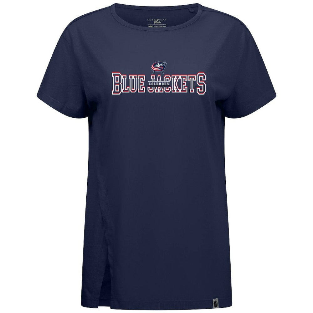 Columbus Blue Jackets Levelwear Women's Influx Journey T-Shirt On Sale