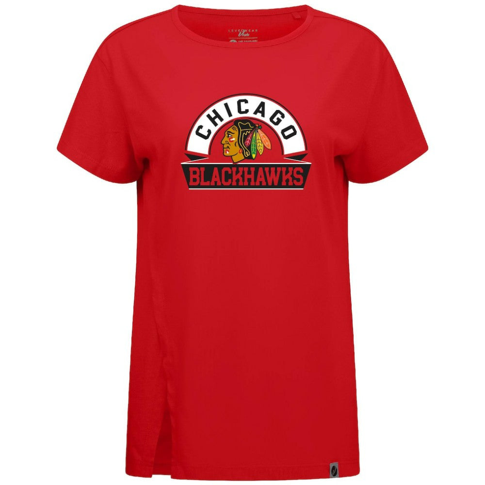 Chicago Blackhawks Levelwear Women's Influx Banner Arch T-Shirt On Sale