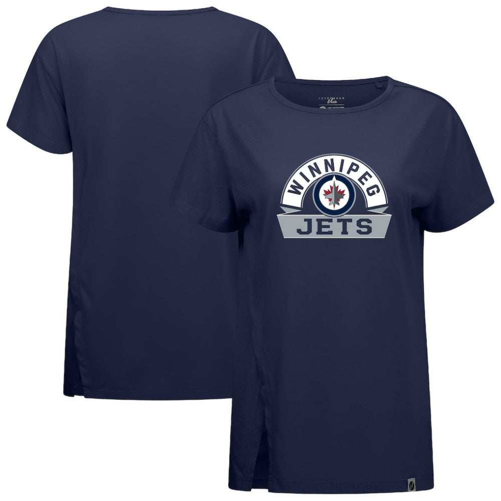 Winnipeg Jets Levelwear Women's Influx Banner Arch T-Shirt For Sale