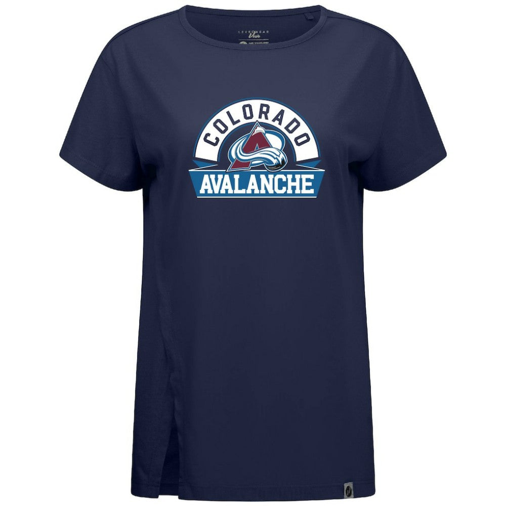 Colorado Avalanche Levelwear Women's Influx Banner Arch T-Shirt On Sale