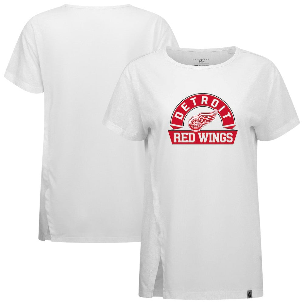 Detroit Red Wings Levelwear Women's Influx Banner Arch T-Shirt For Sale
