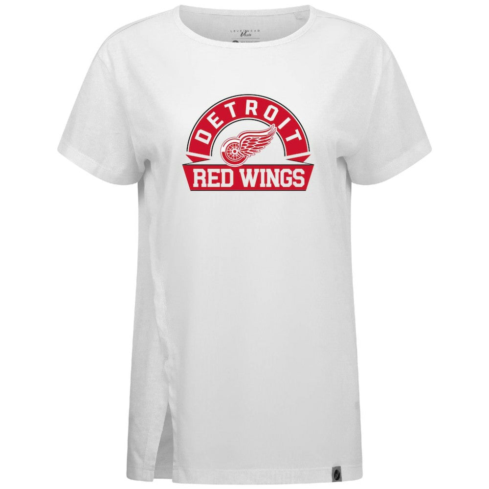 Detroit Red Wings Levelwear Women's Influx Banner Arch T-Shirt For Sale