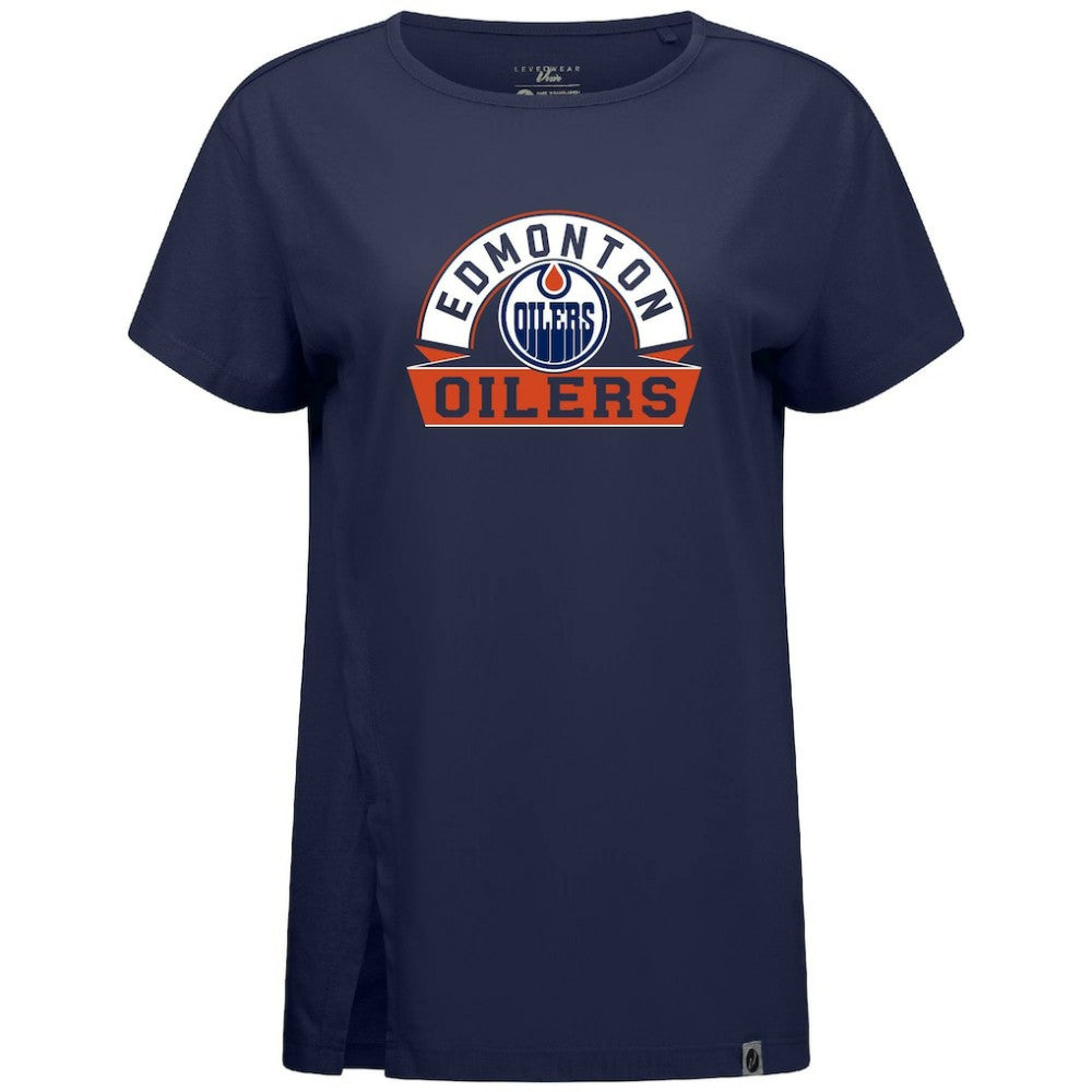 Edmonton Oilers Levelwear Women's Influx Banner Arch T-Shirt Sale